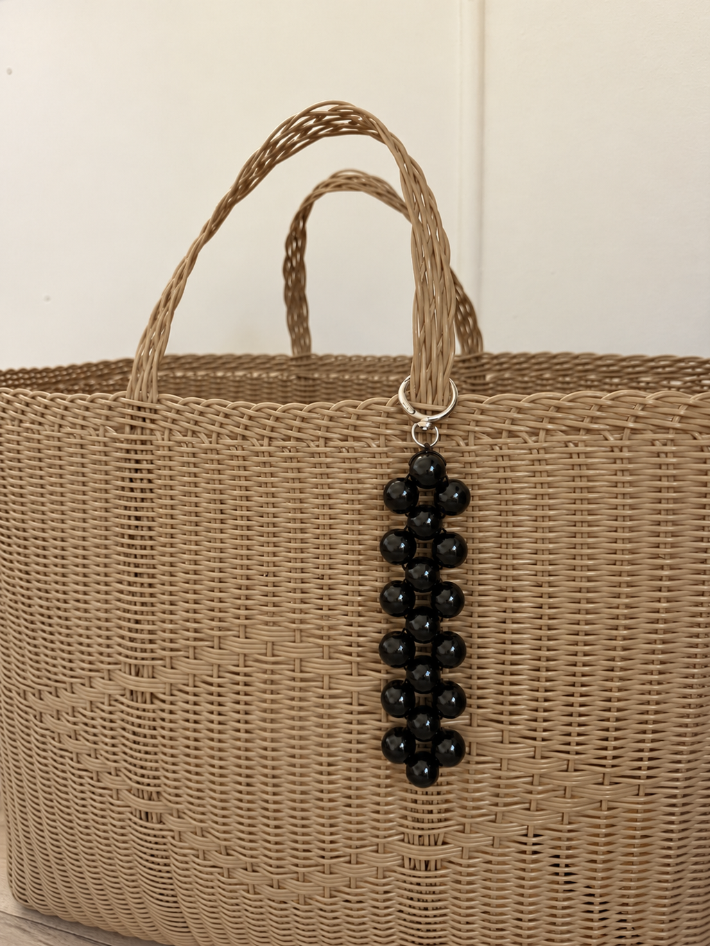 Beaded Bag Charm - Pure Black