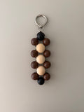Beaded Bag Charm - Natural, Brown et Black