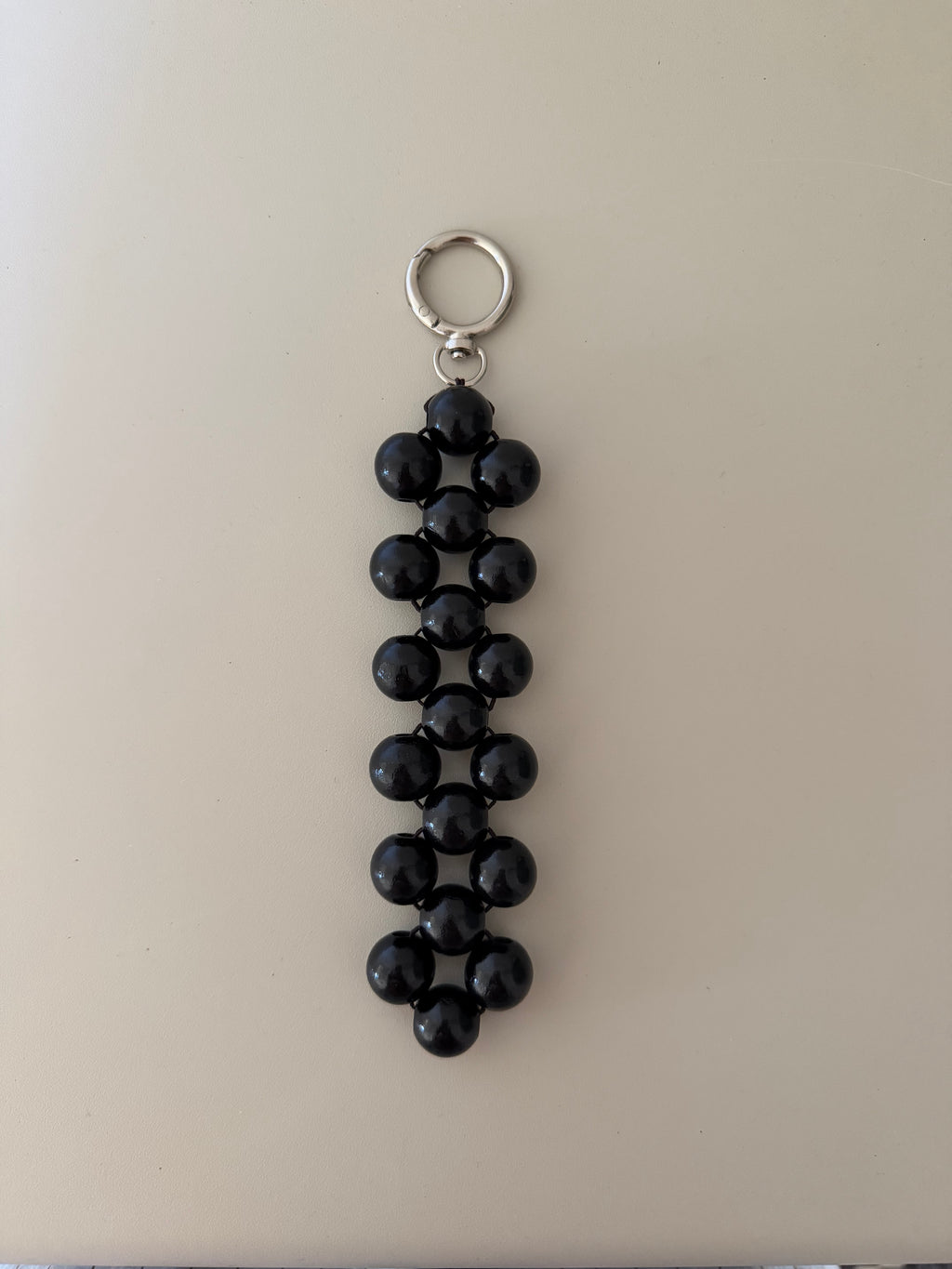 Beaded Bag Charm - Pure Black