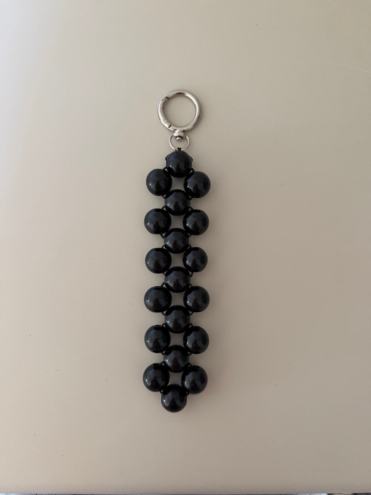 Beaded Bag Charm - Pure Black